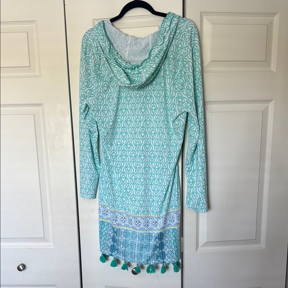 Cabana Life Teal and Yellow Swim Coverup size M/L - Picture 5 of 7